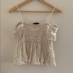 American Eagle cream off the shoulder shirt